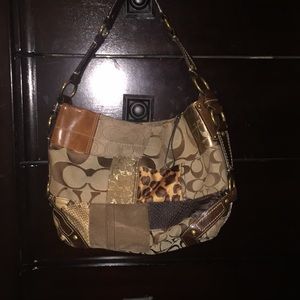 Coach Carly Animal Print Handbag